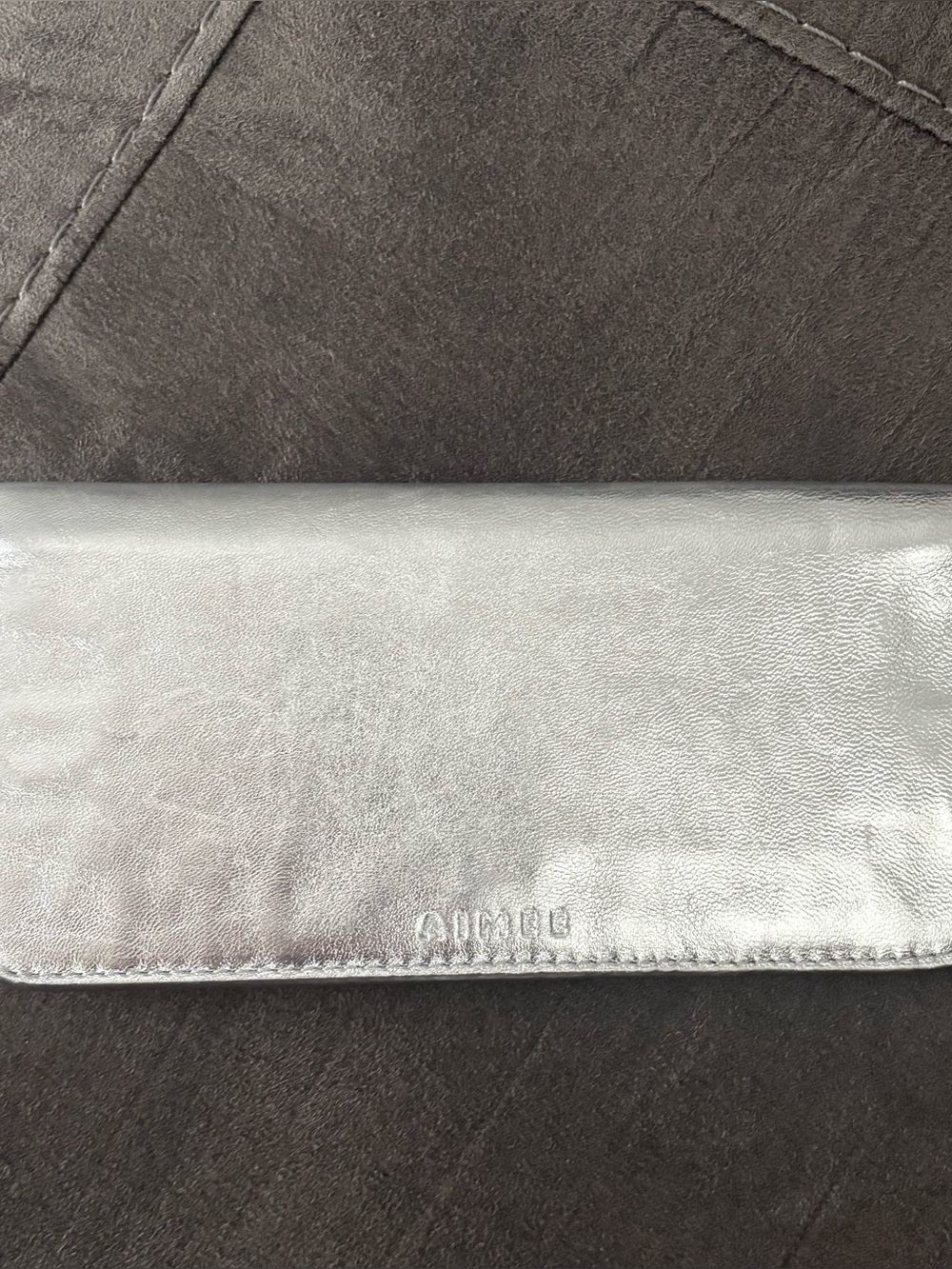 AIMEE Metallic Silver Long Wallet